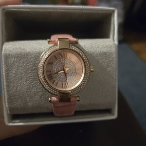 Michael Kors Pink And Rose Gold Watcy